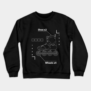 Shoe x2 wheels x4 - Infographic rollerblade Crewneck Sweatshirt